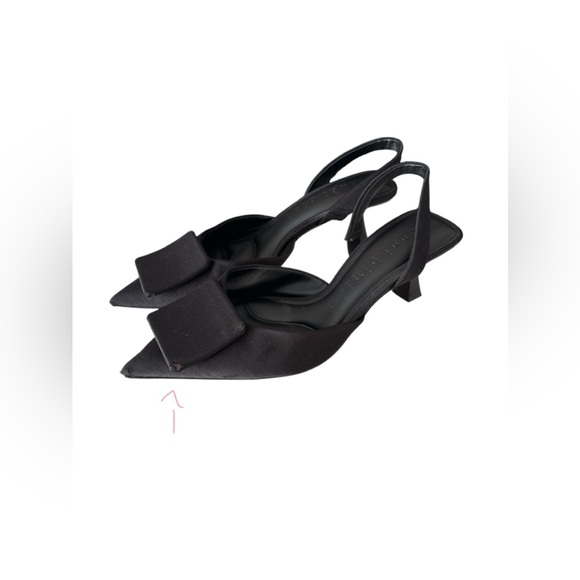Gianni Bini Black Pointed Toe Slingback Heels - Picture 3 of 3